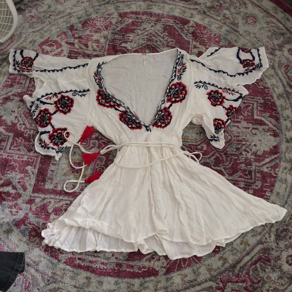 Free People Dress Embroidered with Tassles